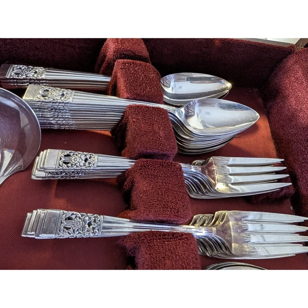 Vintage 1936 Coronation Silverware Set by Community Plate - Original Box 110 PCS